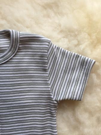 Halbarm-Shirt Baumwolle-Seide geringelt
